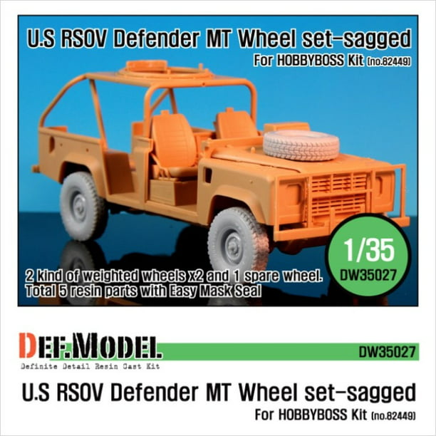 for Hobbyboss DEF Model 1:35 U.S RSOV Defender "MT" Sagged wheel set #DW35027 